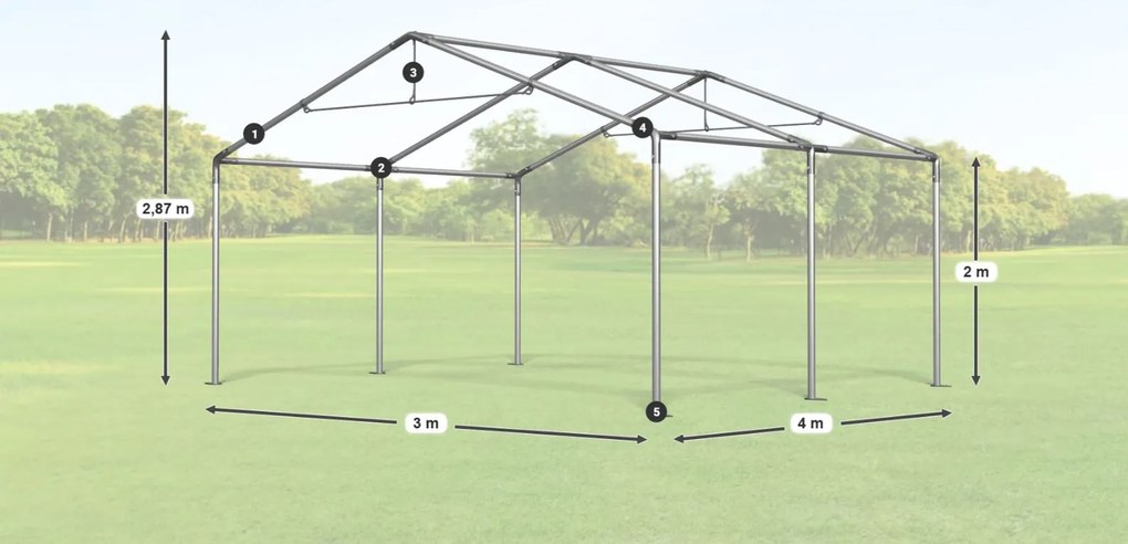 Party sátor 3x4x2m Comfort PVC 240g szúnyoghálóval Summer