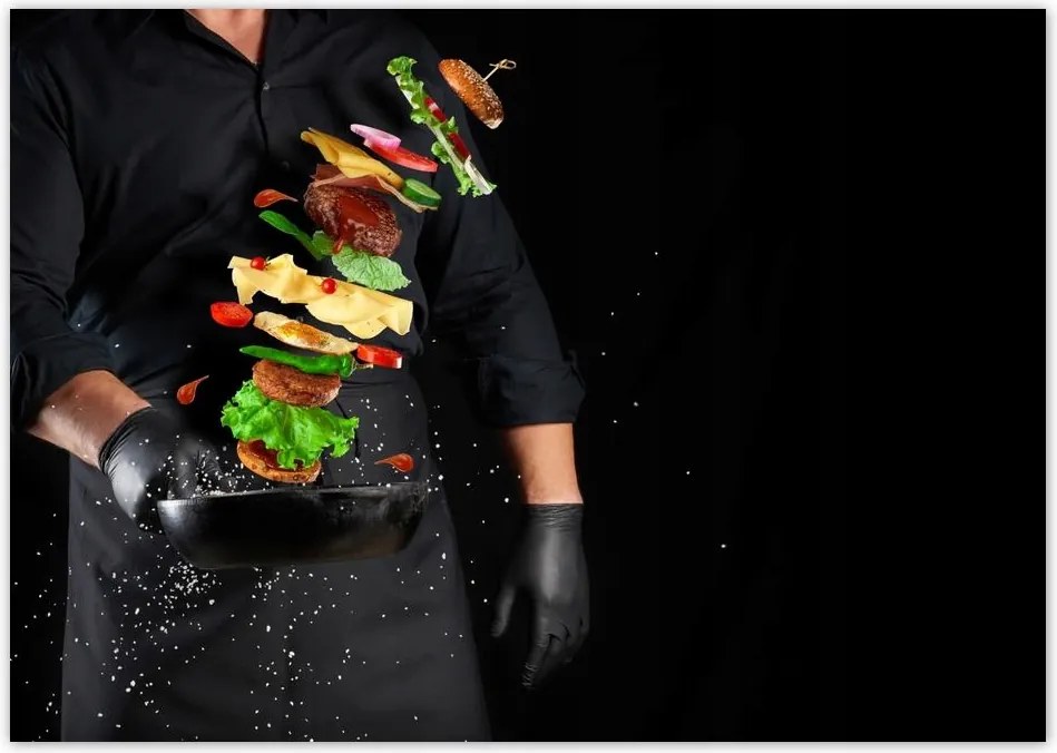 Poszterek A0 Szint Lebegő Burger serpenyő