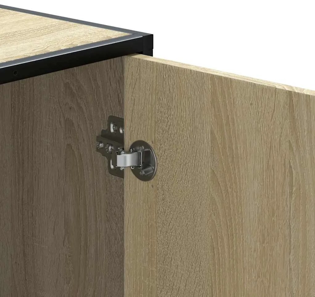 cipőpad Sonoma tölgy 100x40x53,5 cm Gépi fa és fém