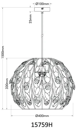 Globo 15759H - Csillár zsinóron MIKA 1xE27/40W/230V átm. 40 cm