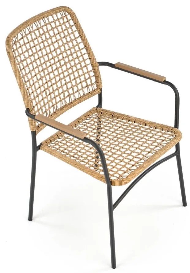 Baltar étkezőszék, rattan / fekete