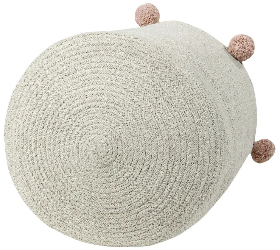 Krémszínű textil játéktároló kosár ø 30x30 cm Bubbly – Lorena Canals