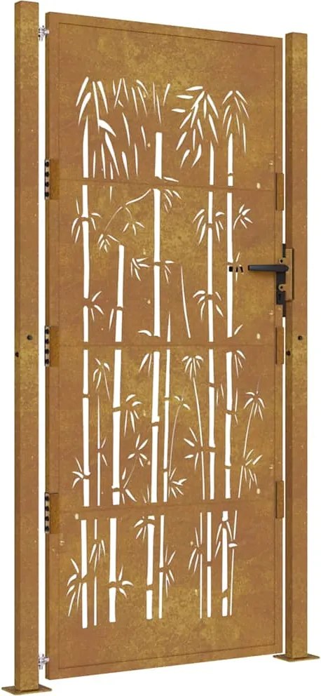 vidaXL Corten acél, bambusz mintás kerti kapu 100x200 cm