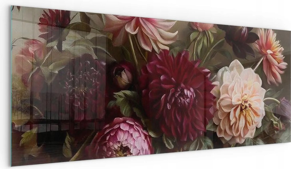 Esg edzett üveglap Kandalló Alatt Kályha Virágos csokor részletek