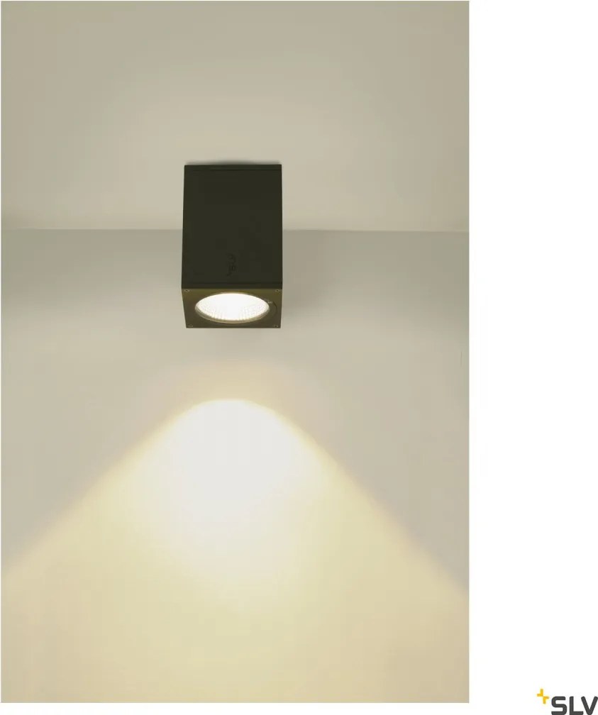 SLV 1003421 ENOLA SQUARE Modern Kültéri Mennyezeti Lámpa Antracit, Átlátszó LED IP65