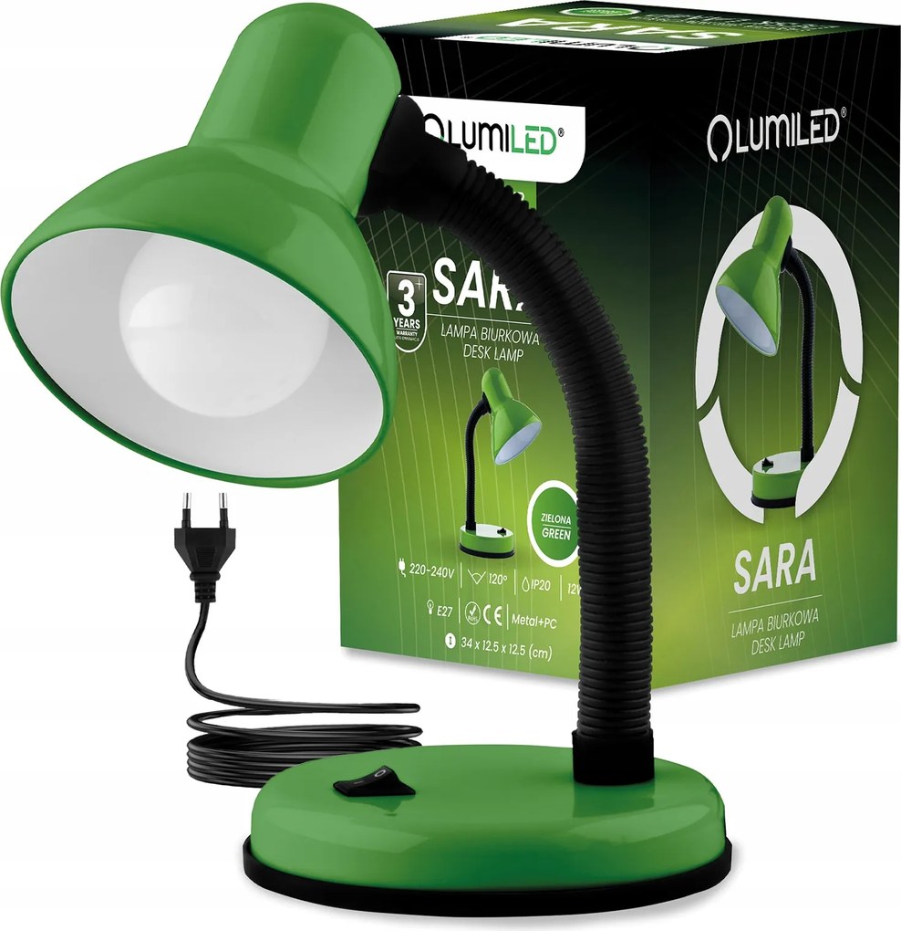 Iskolai Asztali Lámpa Állítható Éjjeli Álló E27 Zöld