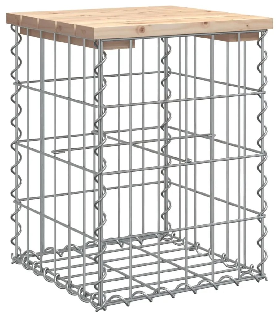 tömör fenyőfa gabion kerti pad 33x31x42 cm