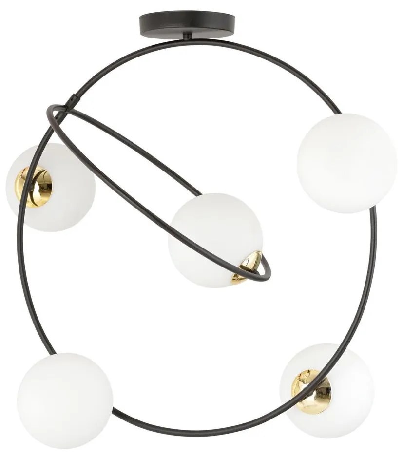 Csillár rúdon STARDOM 5xE14/10W/230V fekete/fehér