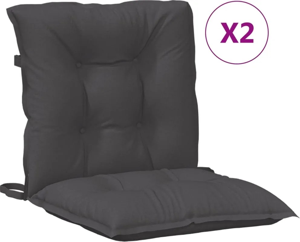 vidaXL 2 db melange antracit szövet háttámlás székpárna 100x50x7 cm