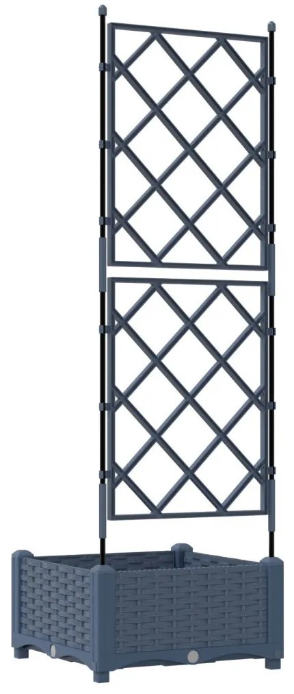 Kertész cserép rácsos változattal Szürke 40 x 40 x 125,5 cm PP