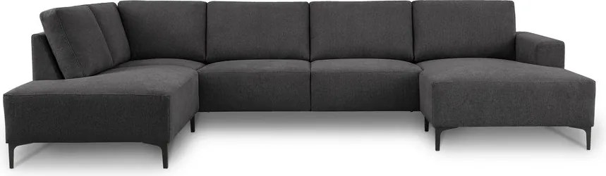Antracitszürke zsenília sarokkanapé (bal oldali-U alakú) Fabian – Scandic