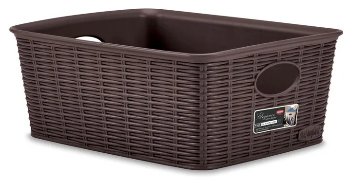 STEFANPLAST Elegance M Magas tárolókosár, barna