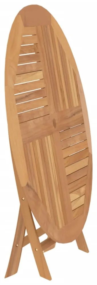 tömör tíkfa összecsukható kerti asztal Ø 110 x 75 cm