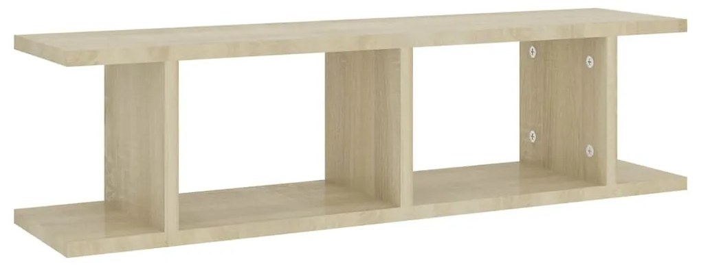 2 db sonoma tölgy színű szerelt fa fali polc 75 x 18 x 20 cm