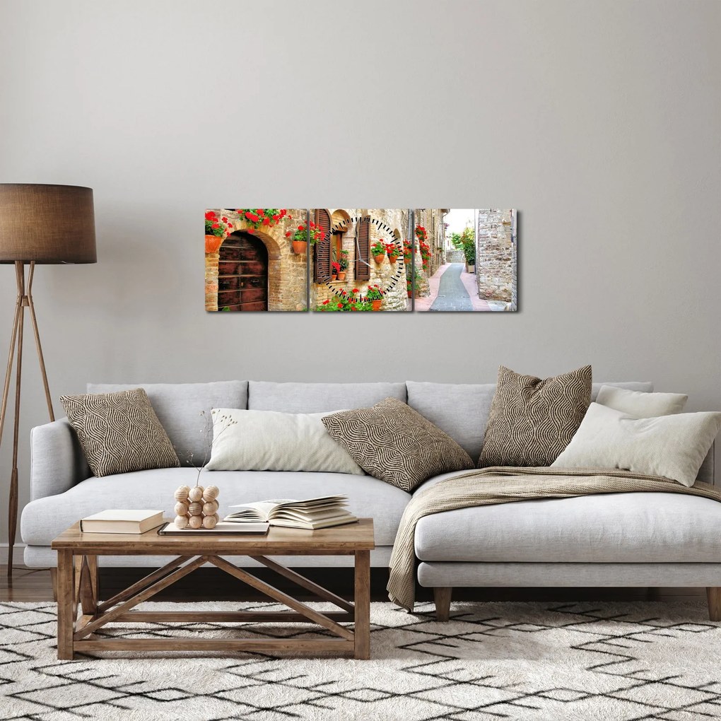 Kép - festői olasz sikátor (órával) (90x30 cm)