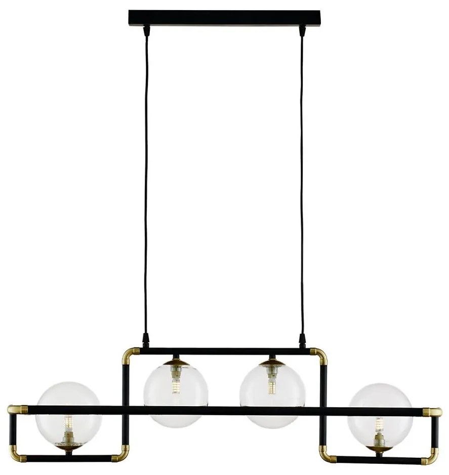 Jupiter 1982 - Csillár zsinóron ZAFRA 4xG9/10W/230V fekete