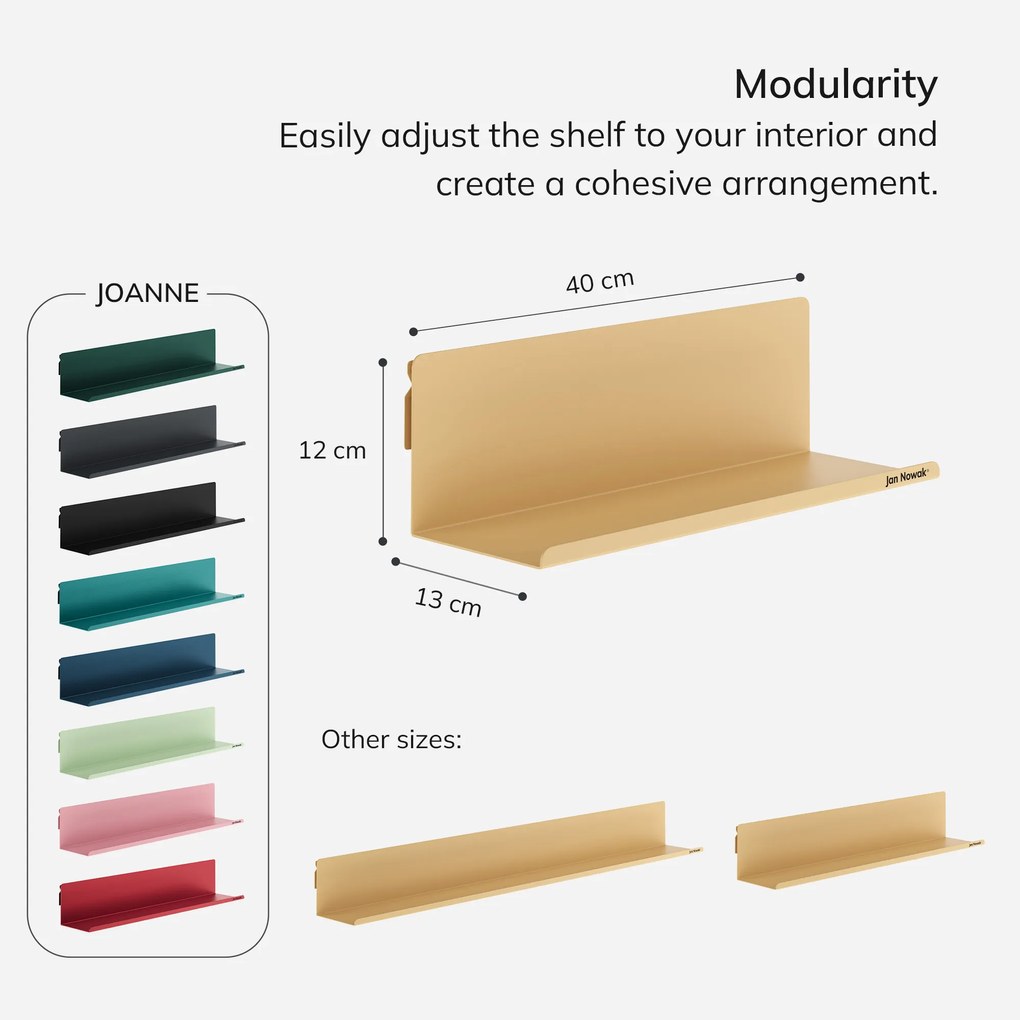 Fali polc JOANNE 400 mm, Fresh Style: bézs