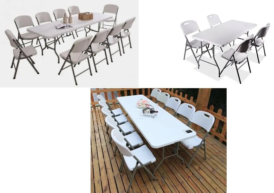 Összecsukható catering asztal 240x75x75cm