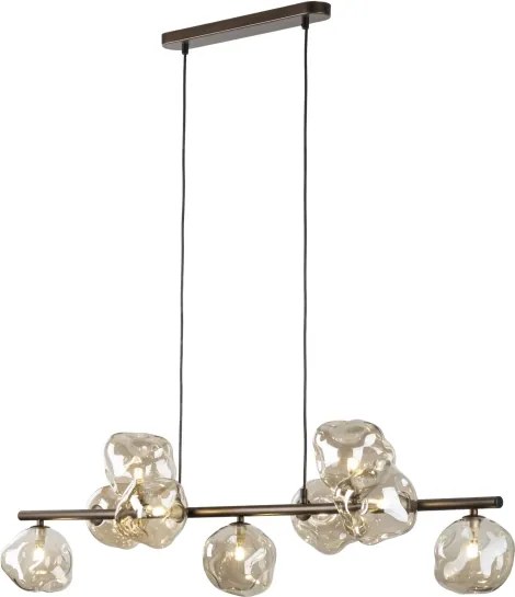 Brilagi - Zsinóros csillár VULCANO 9xG9/8W/230V bronz/füstös bézs