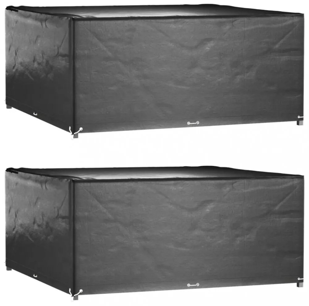 2 db négyzet alakú kerti bútorhuzat 16 fűzőlyukkal 250x250x90cm