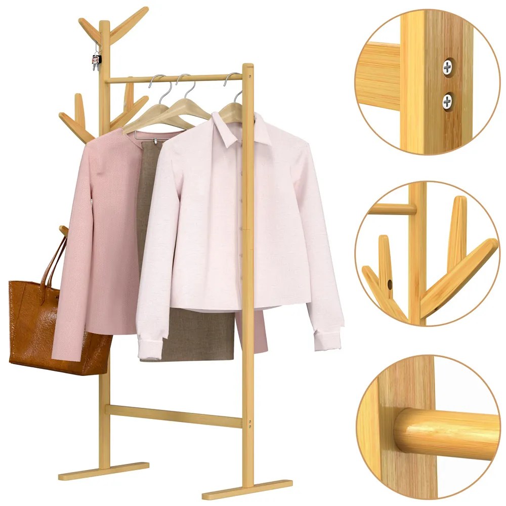 Casaria® Nordik ruhatartó állvány - bambusz