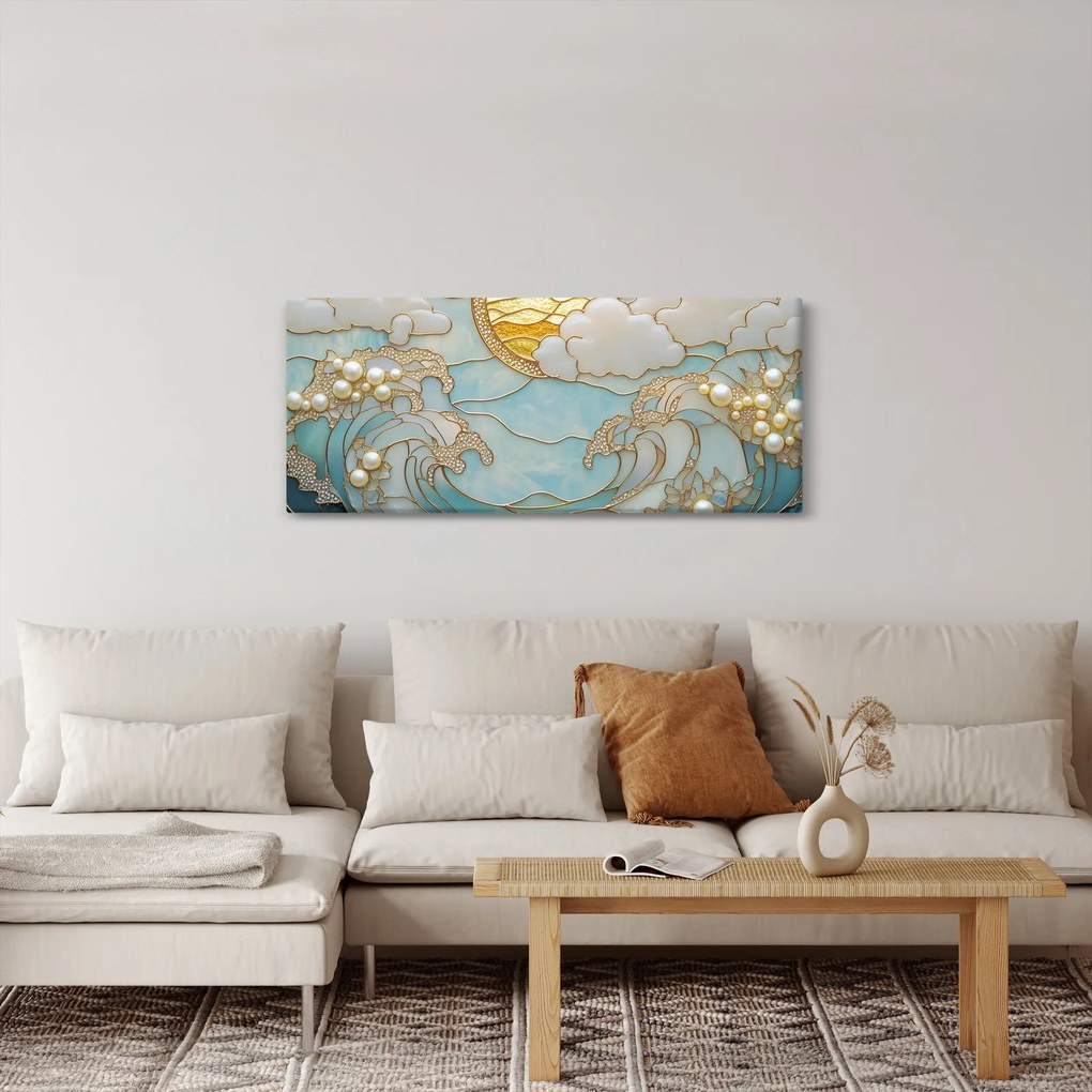 Kép - 3D gyöngyök az óceánban (120x50 cm)
