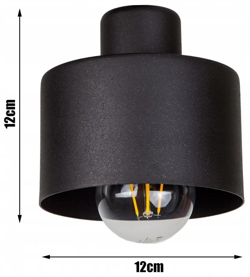 KÉSZLETKISÖPRÉS! Fali lámpa fekete fém búrával | Loft - Industrial | Glimex Lavor 1xE27 GKL57C
