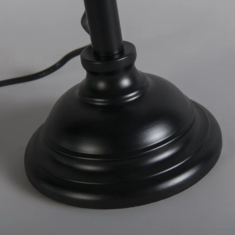 Klasszikus asztali lámpa fekete állítható árnyékoló nélkül - Accia