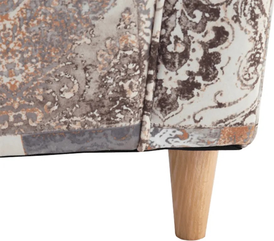 Füles fotel puffal, szövet vintage minta, ASTRID