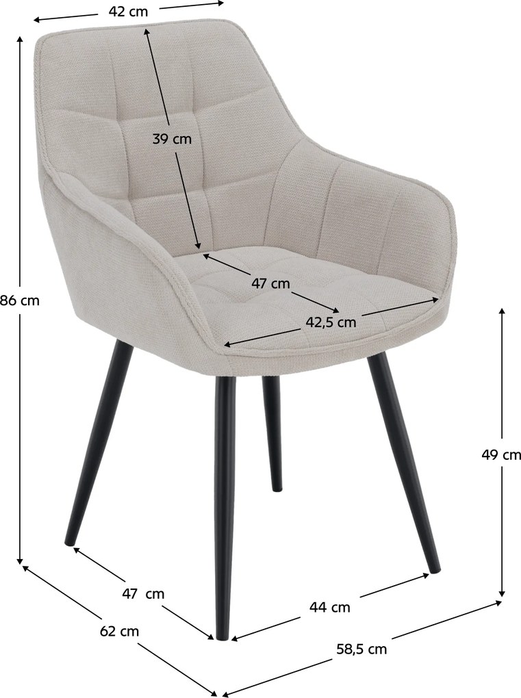 Design fotel, bézs/fekete, MARKEN