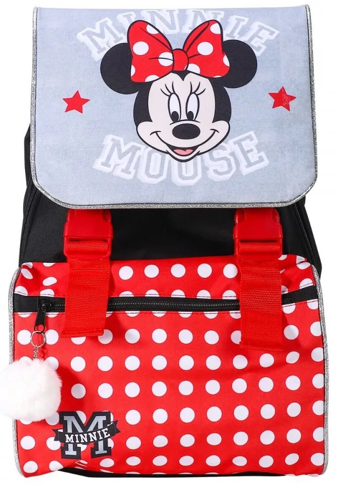 Disney Minnie iskolatáska, táska Pomponnal, 42 cm