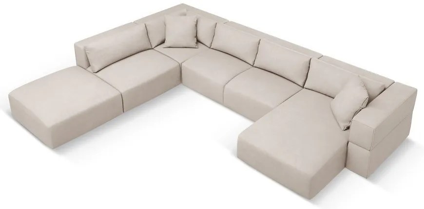 Bézs sarokkanapé (bal oldali-"U" alakú) Esther – Milo Casa