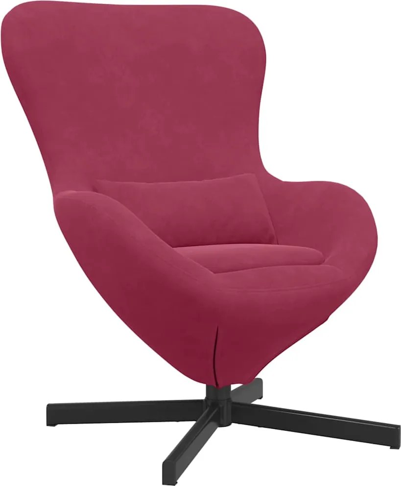 vidaXL Tojásfotel Bordó 63 x 73 x 90 cm Bársony