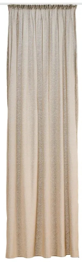 Bézs-aranyszínű átlátszó függöny 140x245 cm Carmine – Mendola Fabrics