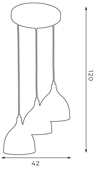 Csillár zsinóron NOAK 3xE27/15W/230V szürke