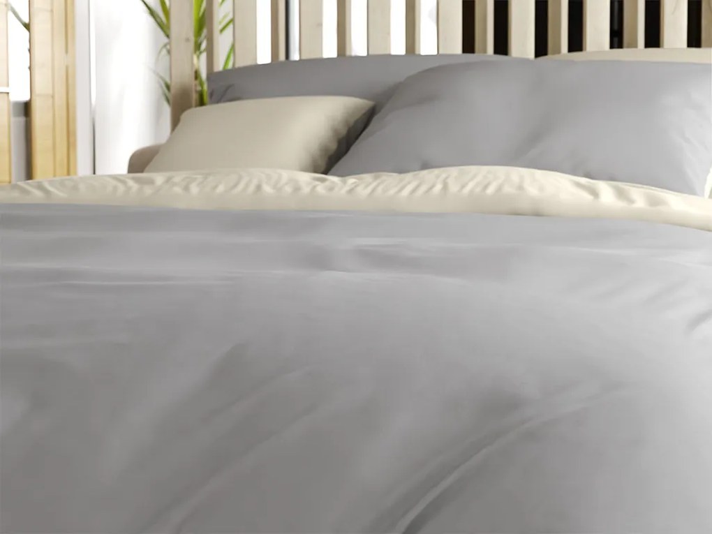 Pamut ágynemű MONOCHROMATIC krémszürke Ágyneműhuzat mérete: 70 x 90 cm | 140 x 200 cm