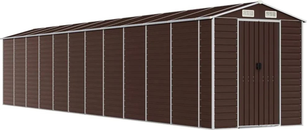 vidaXL barna horganyzott acél kerti fészer 191 x 980 x 198 cm