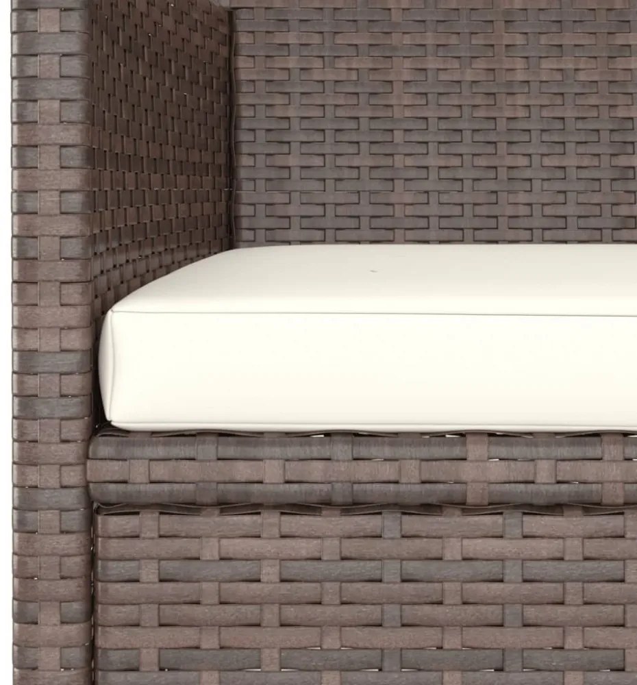 4 részes barna kerti polyrattan szék- és zsámolyszett