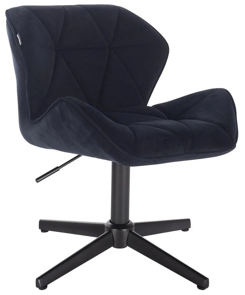 HR111CROSS Fekete modern velúr szék fekete lábbal