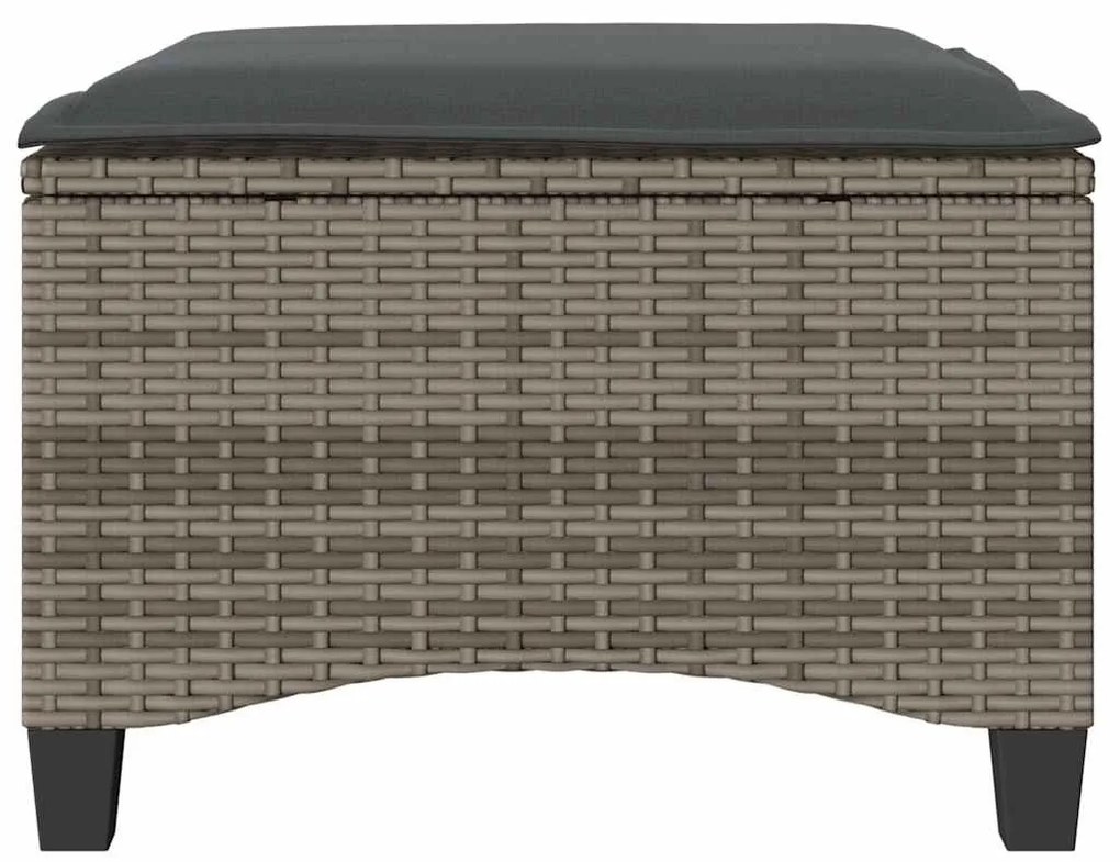 2 db szürke polirattan kerti székek párnákkal 55x55x36 cm