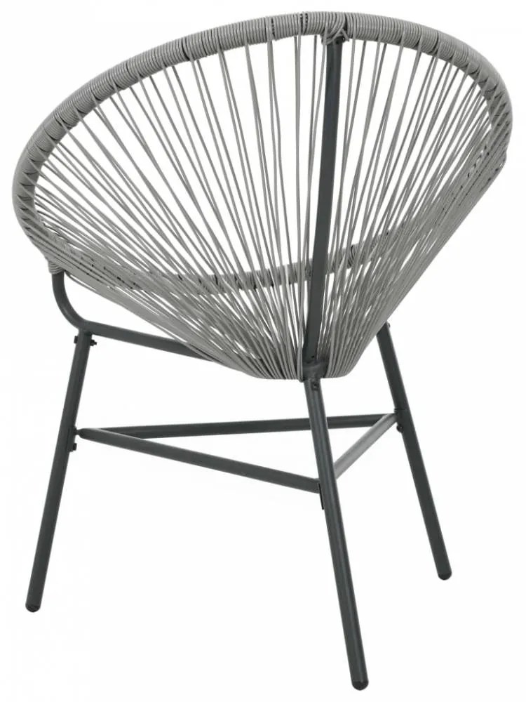 Szürke polyrattan kerti kagylószék