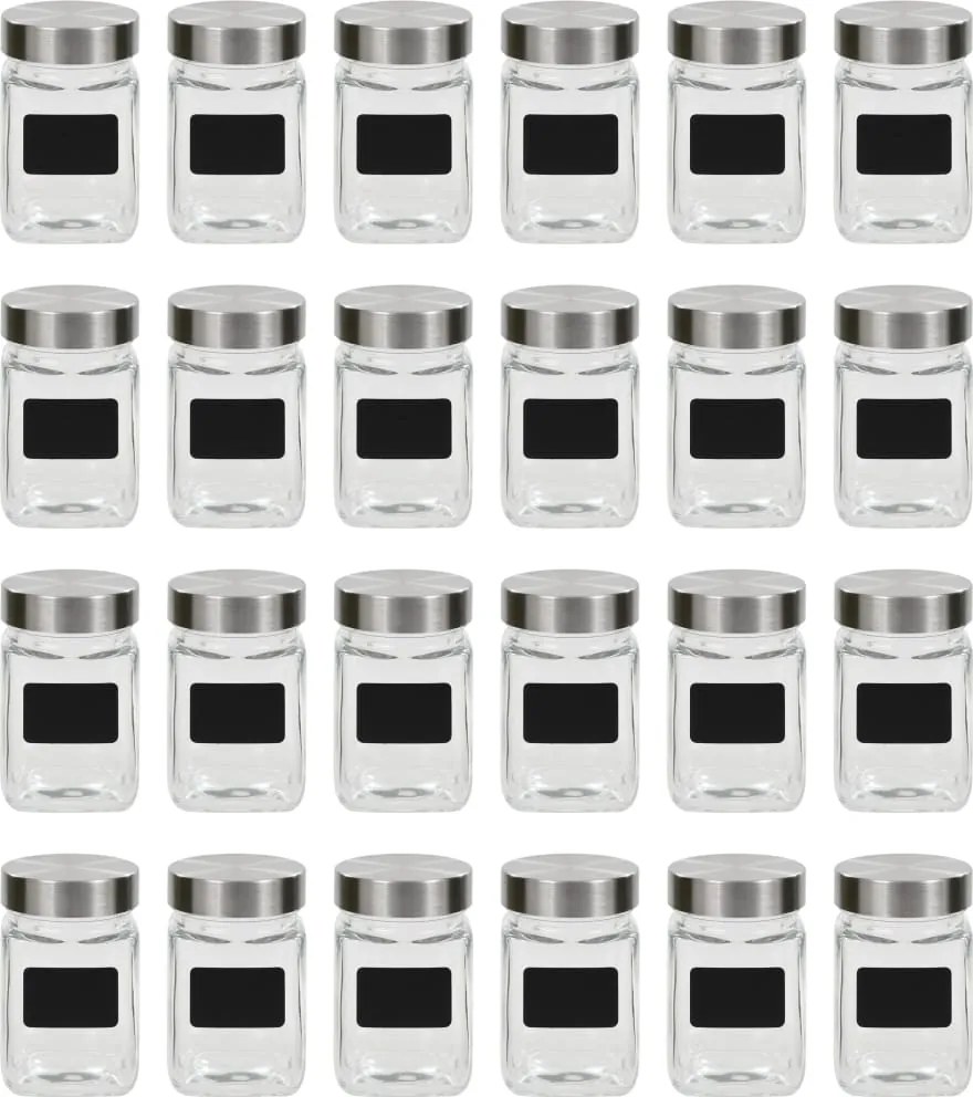 vidaXL 24 db tárolóedény matricával 300 ml