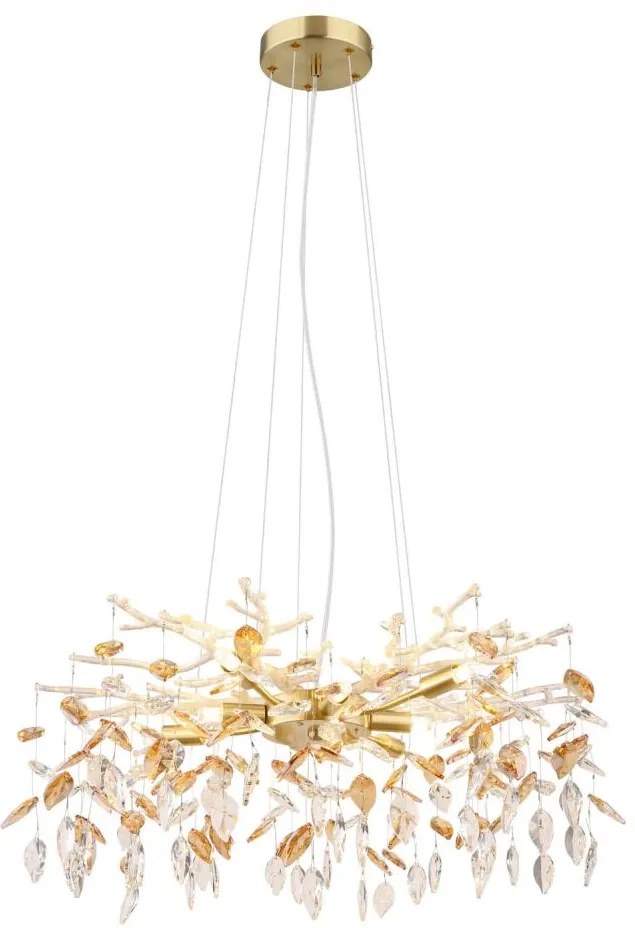 Globo 64132-8 - Csillár zsinóron DANNA 8xG9/8W/230V átm. 61 cm arany