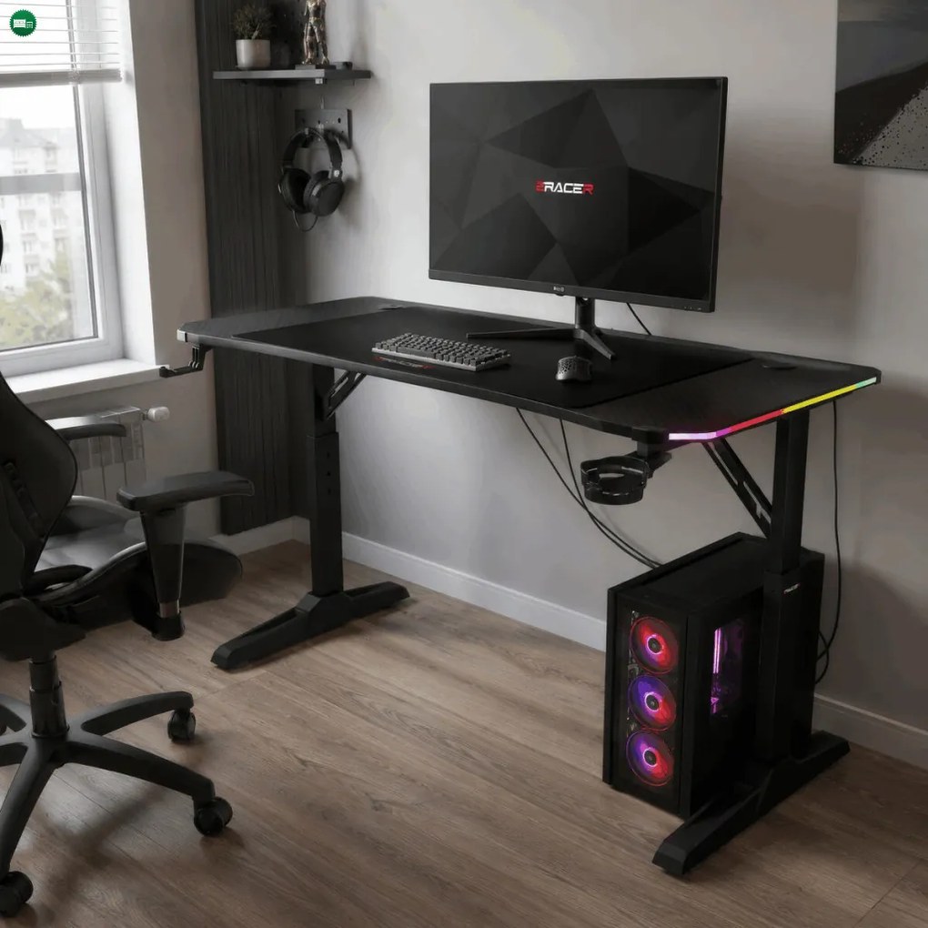 NERO állítható gamer asztal 160 × 60 cm