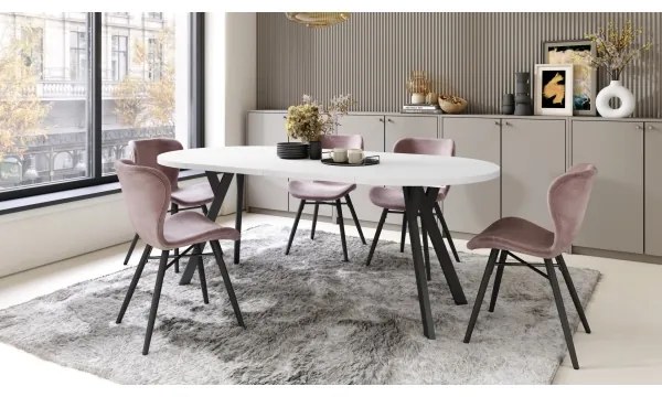 Bővíthető étkezőasztal ARTUR fehér/fekete