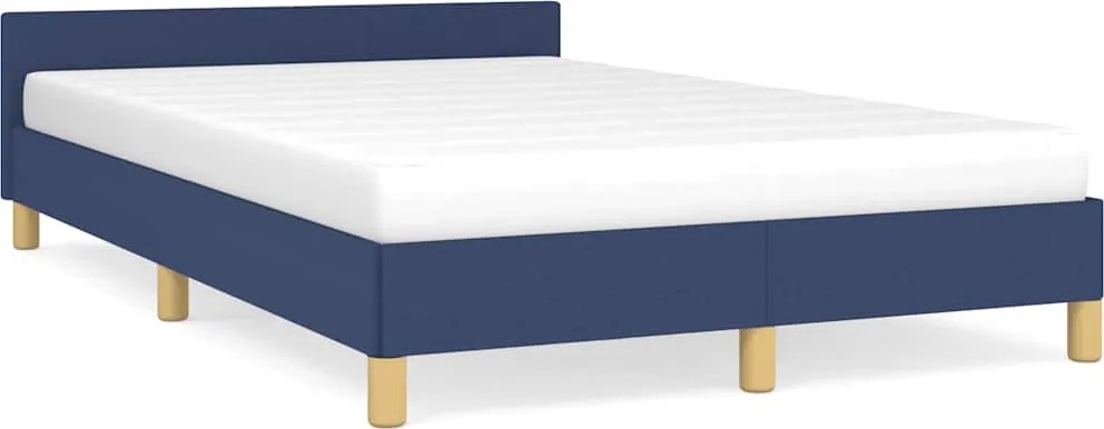 vidaXL kék szövet ágykeret fejtámlával matrac nélkül 120 x 200 cm