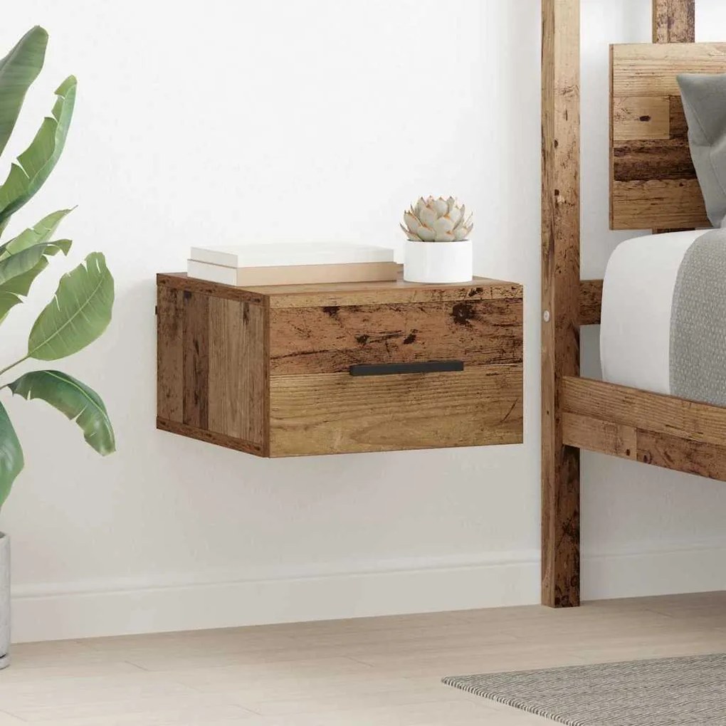 vidaXL Éjjeliszekrény Falra szerelhető Régi fa 35 x 35 x 20 cm Faanyag