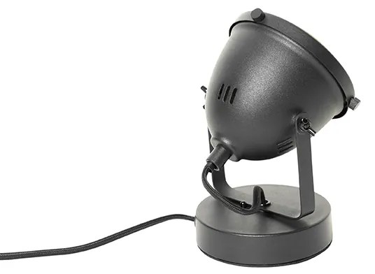 Ipari asztali lámpa fekete 18 cm - Emado
