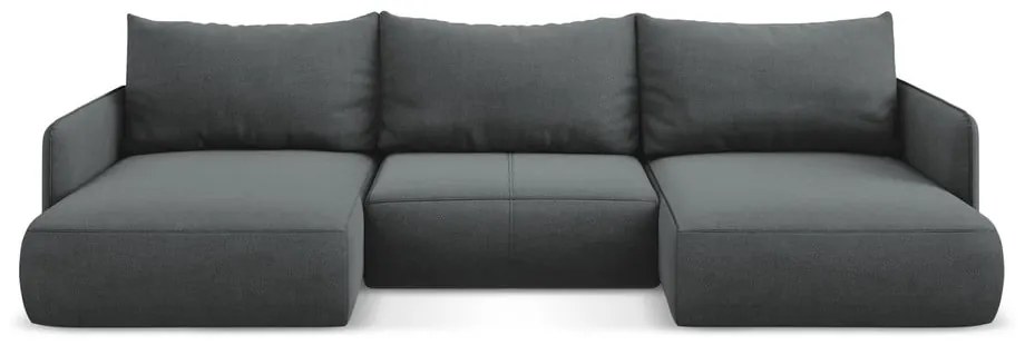 Szürke kinyitható-tárolóhelyes sarokkanapé Nanea – Makamii