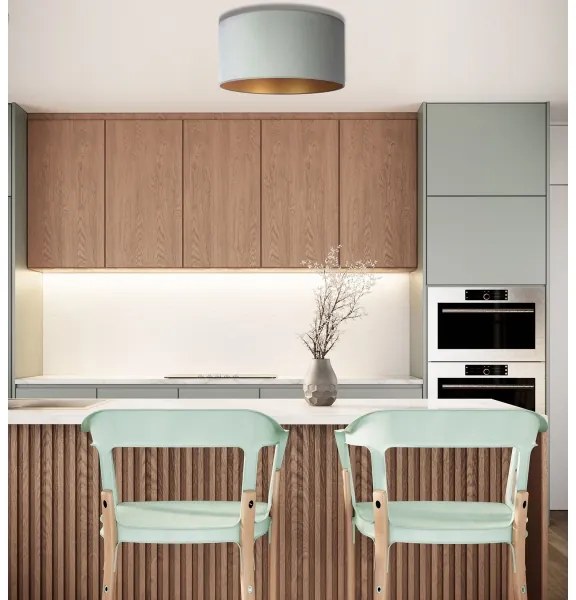 Duolla - Mennyezeti lámpa ROLLER 1xE27/15W/230V á. 40 cm világoszöld/arany